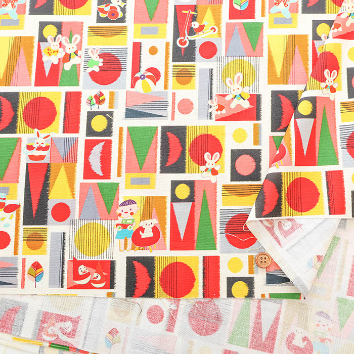 Cotton Sheeting Inkjet Printed Fabric - Yonagadou “Best Friends Forever” - nomura tailor