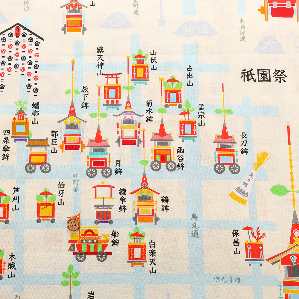 Made in China Cotton Sheeting Inkjet-printed Fabric -“Gion Festival” - nomura tailor