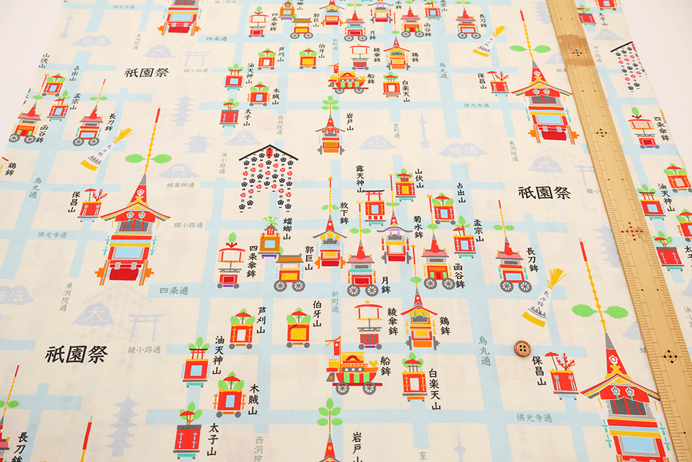 Made in China Cotton Sheeting Inkjet-printed Fabric -“Gion Festival” - nomura tailor