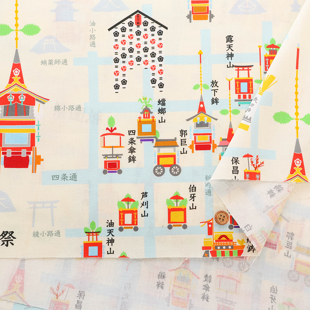 Made in China Cotton Sheeting Inkjet-printed Fabric -“Gion Festival” - nomura tailor