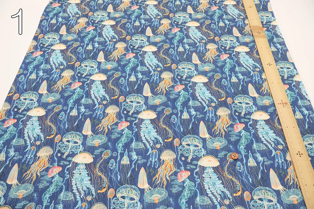 USA Cotton Printed Fabric WINDHAM FABRICS Jelly fish - nomura tailor
