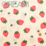 Cotton Double Gauze Print Fabric - Rolling Strawberries - nomura tailor