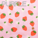 Cotton Double Gauze Print Fabric - Rolling Strawberries - nomura tailor