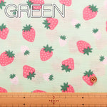Cotton Double Gauze Print Fabric - Rolling Strawberries - nomura tailor
