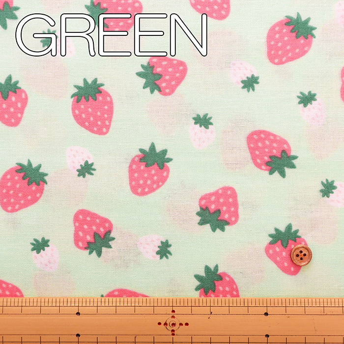 Cotton Double Gauze Print Fabric - Rolling Strawberries - nomura tailor