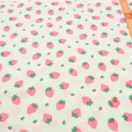 Cotton Double Gauze Print Fabric - Rolling Strawberries - nomura tailor
