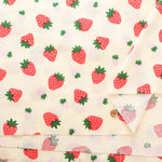 Cotton Double Gauze Print Fabric - Rolling Strawberries - nomura tailor