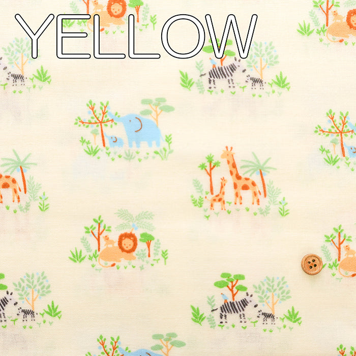 Cotton Double Gauze Print Fabric - Parent and Child Animals - nomura tailor