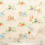 Cotton Double Gauze Print Fabric - Parent and Child Animals - nomura tailor