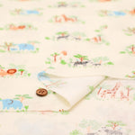Cotton Double Gauze Print Fabric - Parent and Child Animals - nomura tailor
