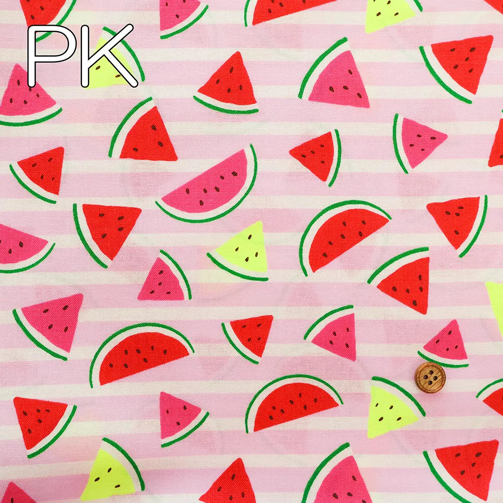 Cotton Sheeting Neon Printed Fabric - Watermelon - nomura tailor