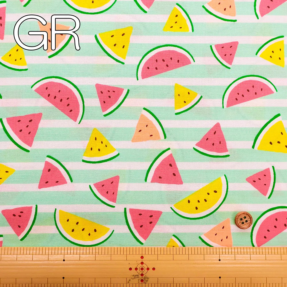 Cotton Sheeting Neon Printed Fabric - Watermelon - nomura tailor