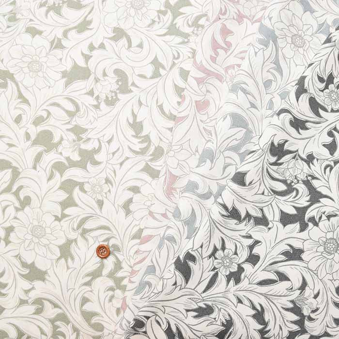 Cotton twill print fabric Elegant leaf - nomura tailor