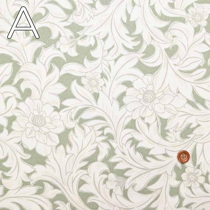 Cotton twill print fabric Elegant leaf - nomura tailor