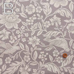 Cotton twill print fabric birds and plants - nomura tailor