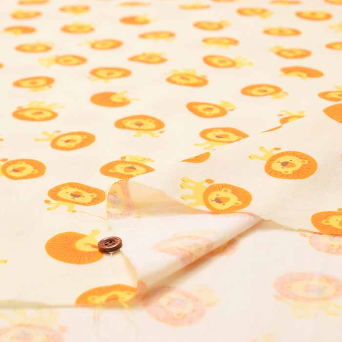 Cotton Double Gauze Printed Fabric Lion - nomura tailor