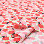 Cotton sheeting print fabric Camellia and black cat - nomura tailor