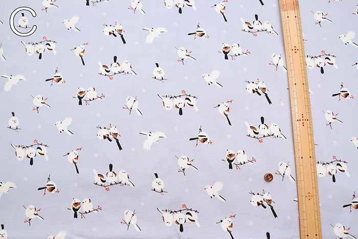 Cotton Ox Printed Fabric Snow and Striped Eagles - nomura tailor