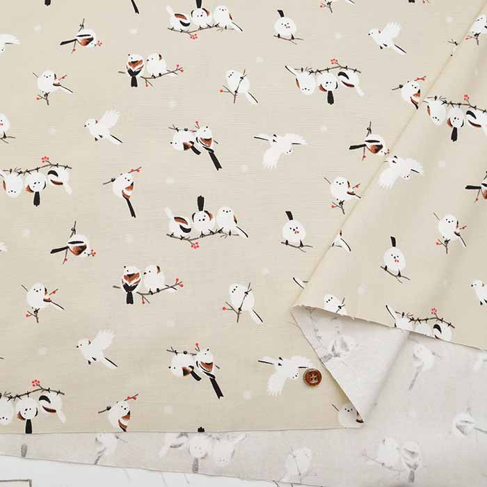 Cotton Ox Printed Fabric Snow and Striped Eagles - nomura tailor