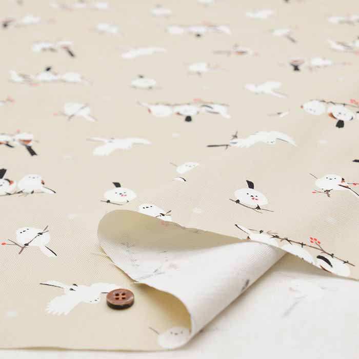 Cotton Ox Printed Fabric Snow and Striped Eagles - nomura tailor