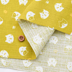 Cotton dobby print fabric koban and cat - nomura tailor