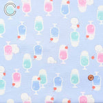 Cotton Ox Printed Fabric Cream Soda and Doggie - nomura tailor