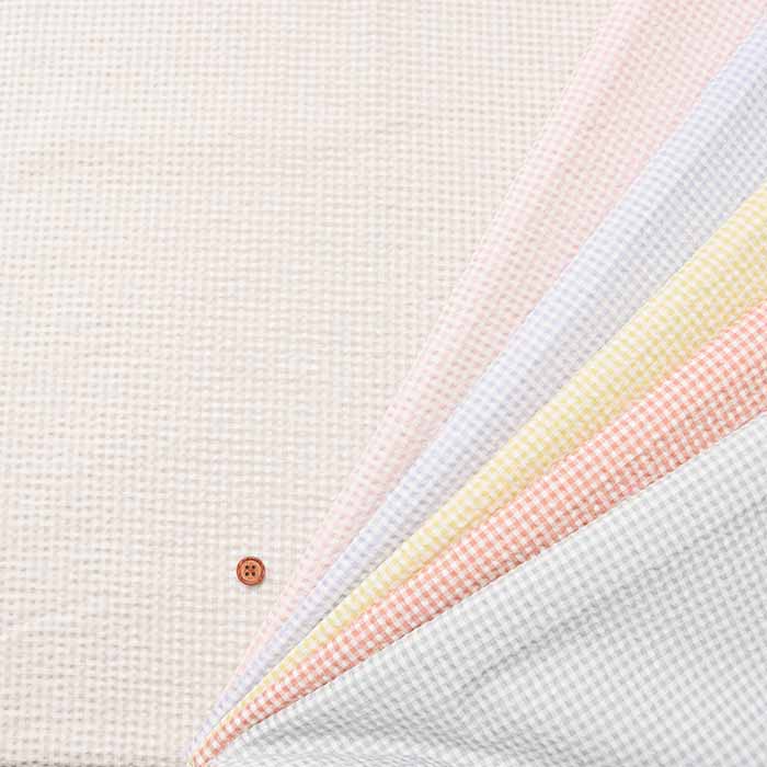 Cotton poplin ripple print fabric Gingham - nomura tailor
