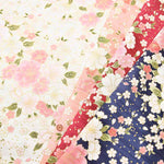 Cotton slub satin printed fabric, cherry blossom - nomura tailor