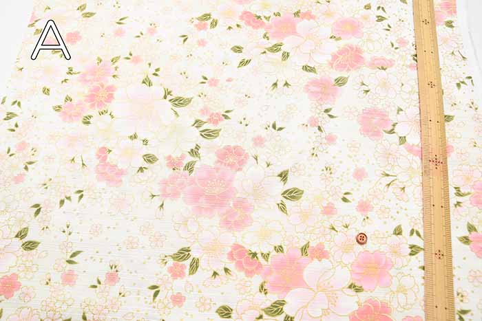 Cotton slub satin printed fabric, cherry blossom - nomura tailor