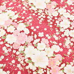 Cotton slub satin printed fabric, cherry blossom - nomura tailor