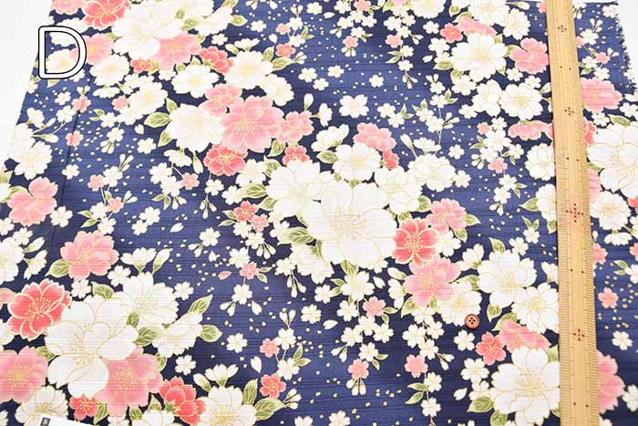 Cotton slub satin printed fabric, cherry blossom - nomura tailor