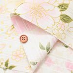 Cotton slub satin printed fabric, cherry blossom - nomura tailor