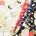 Cotton slub satin printed fabric Crane - nomura tailor