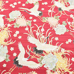 Cotton slub satin printed fabric Crane - nomura tailor