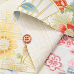 Cotton slub satin printed fabric Fan - nomura tailor