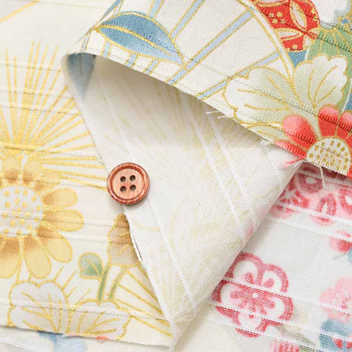 Cotton slub satin printed fabric Fan - nomura tailor