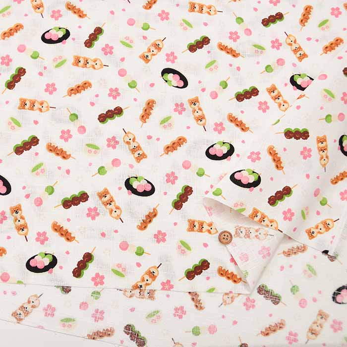 Cotton dobby printed fabric Shiba-dango - nomura tailor