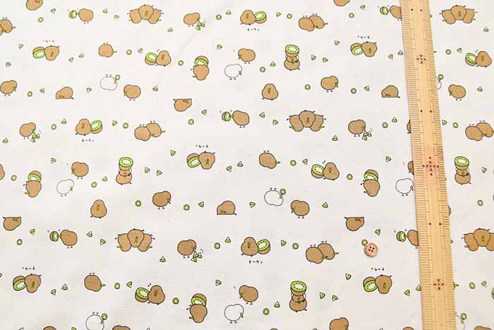 Cotton seamed printed fabric Kiwi - nomura tailor