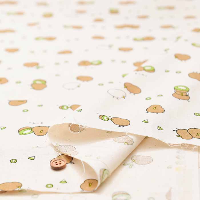 Cotton seamed printed fabric Kiwi - nomura tailor