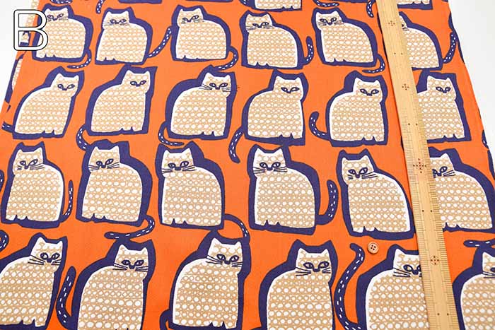 Cotton twill printed fabric Cat - nomura tailor