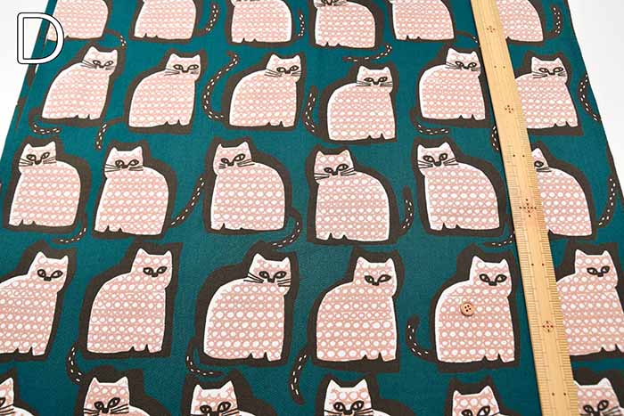 Cotton twill printed fabric Cat - nomura tailor