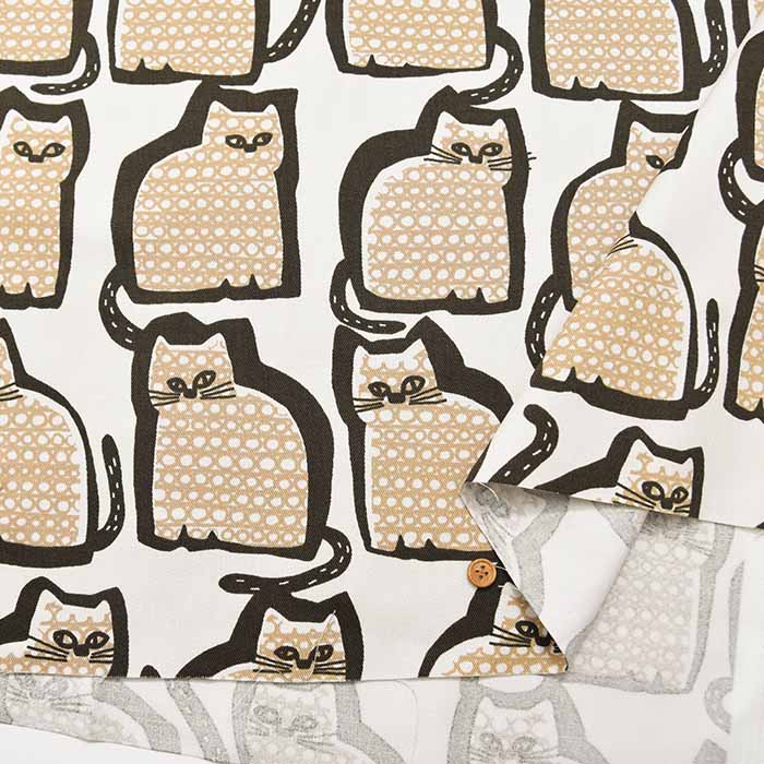 Cotton twill printed fabric Cat - nomura tailor