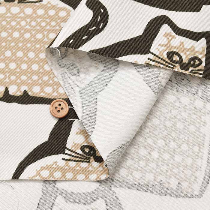 Cotton twill printed fabric Cat - nomura tailor