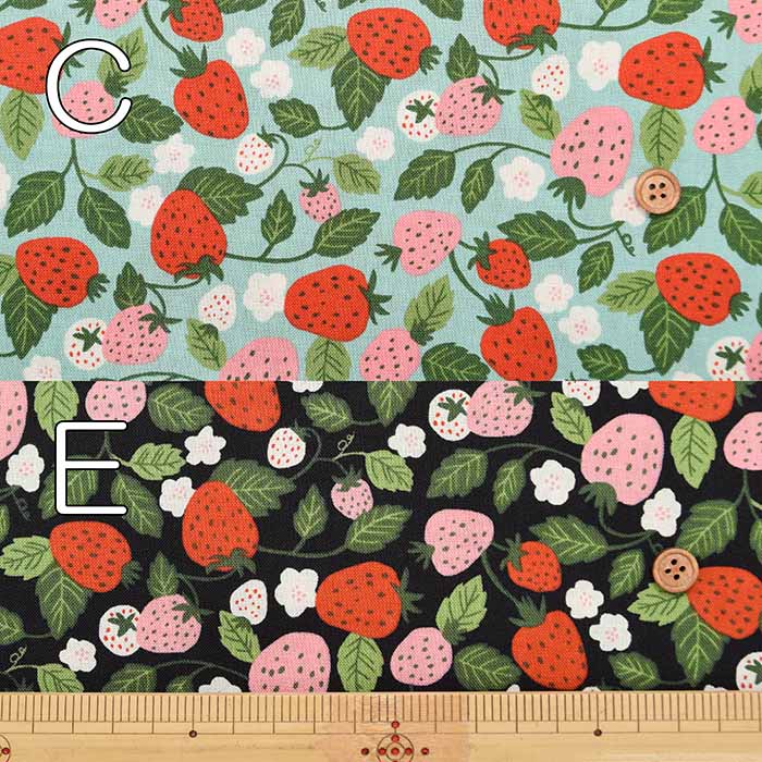 Cotton sheeting printed fabric Strawberry - nomura tailor