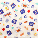 Cotton Dobby Fabric - Onsen Tanuki - nomura tailor