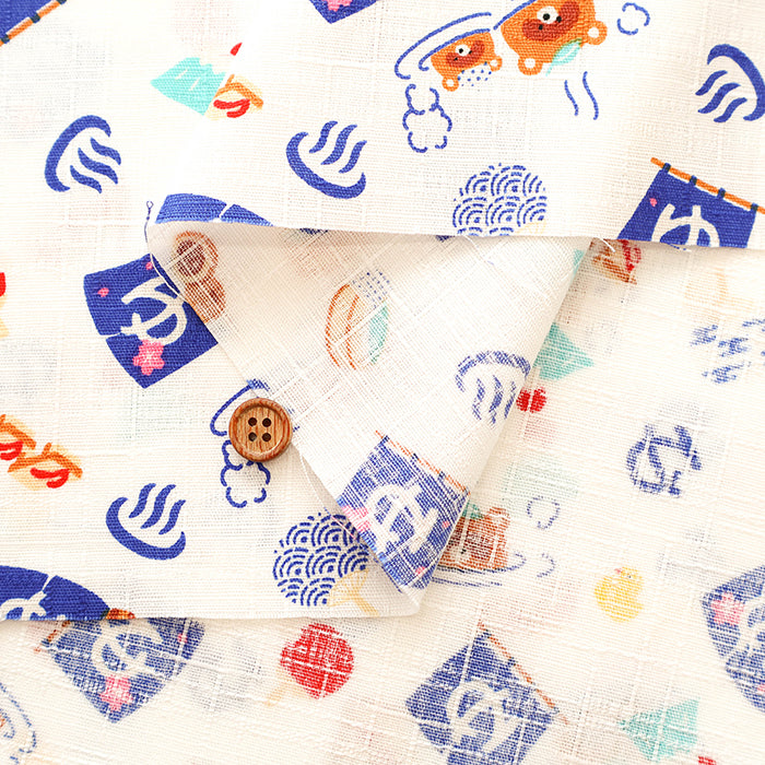 Cotton Dobby Fabric - Onsen Tanuki - nomura tailor