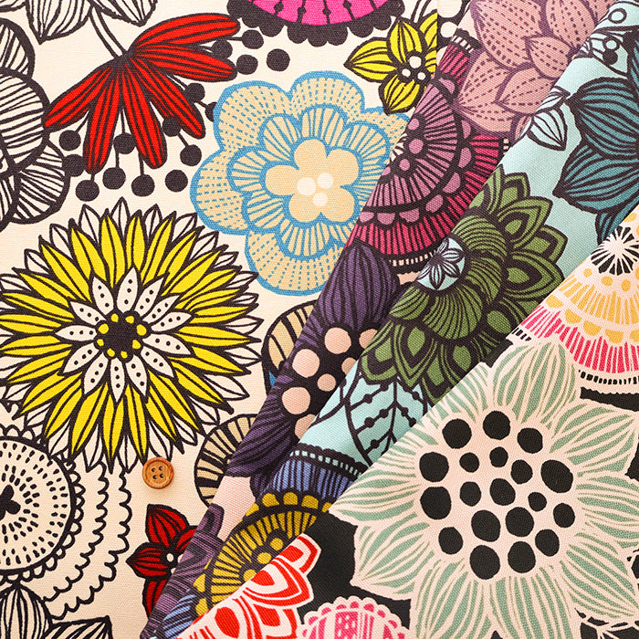 Cotton Oxford Printed Fabric - Pop Flower - nomura tailor