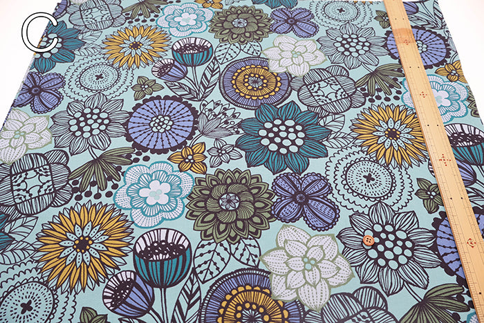 Cotton Oxford Printed Fabric - Pop Flower - nomura tailor