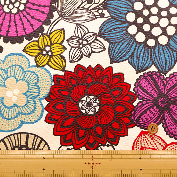 Cotton Oxford Printed Fabric - Pop Flower - nomura tailor