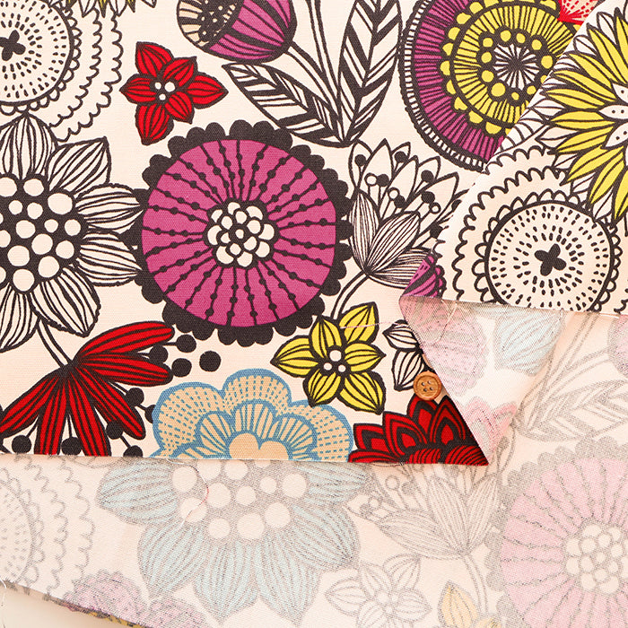 Cotton Oxford Printed Fabric - Pop Flower - nomura tailor